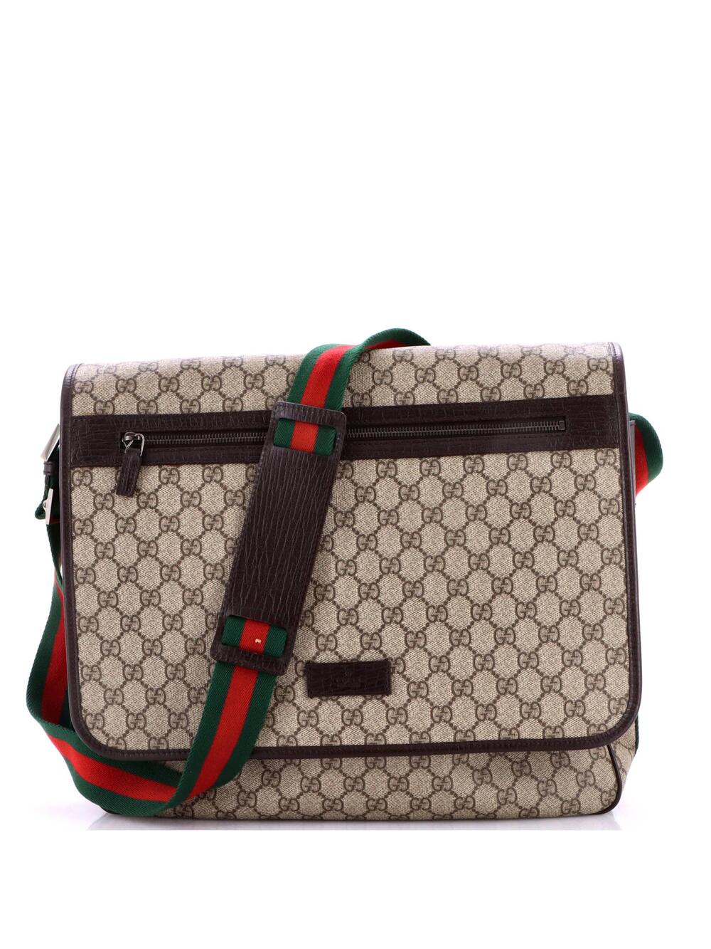 Gucci Web Strap Messenger Bag Gg Coated #298569G89B